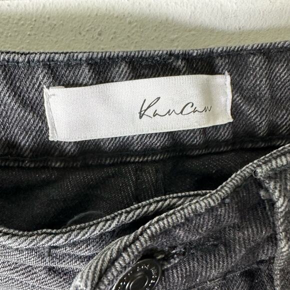 KanCan Estilo Jeans Women's 26" Distressed Black Peak A Boo Red Plaid Punk‎ Moto - Picture 3 of 5